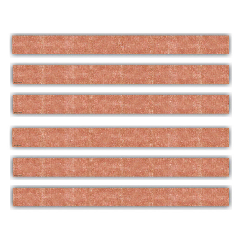 TEACHER CREATED RESOURCES Teacher Created Resources® Moving Mountains Terra Cotta Straight Border Trim, 35 Feet Per Pack, 6 Packs TEACHER CREATED RESOURCES Teacher Created Resources® Moving Mountains Terra Cotta Straight Border Trim, 35 Feet Per Pack, 6 Packs