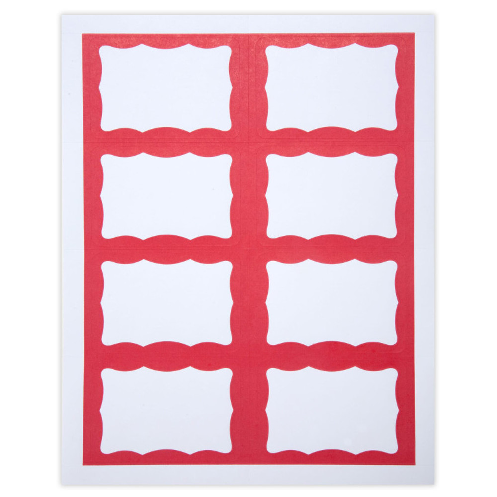 BAUMGARTENS INC SICURIX Adhesive Badges, Red Border, Pack of 200