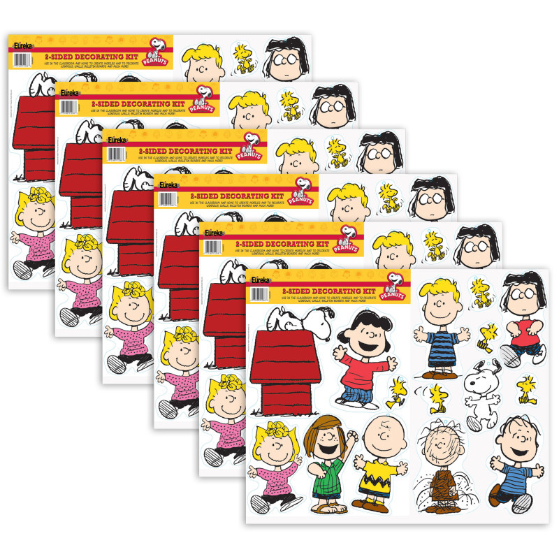 EUREKA Eureka® Peanuts® Classic Characters 2-Sided Deco Kit, 6 Kits