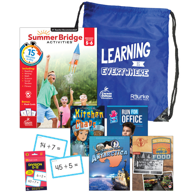 CARSON DELLOSA EDUCATION Summer Bridge Activities Summer Bridge Essentials Backpack, Grade 5-6