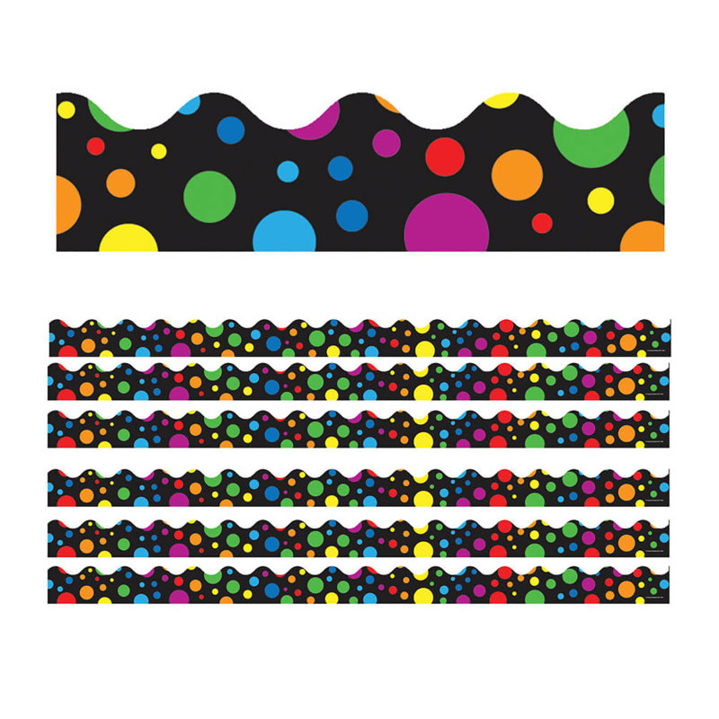 CARSON DELLOSA EDUCATION Carson Dellosa Education Big Rainbow Dots Scalloped Border, 39 Feet Per Pack, 6 Packs