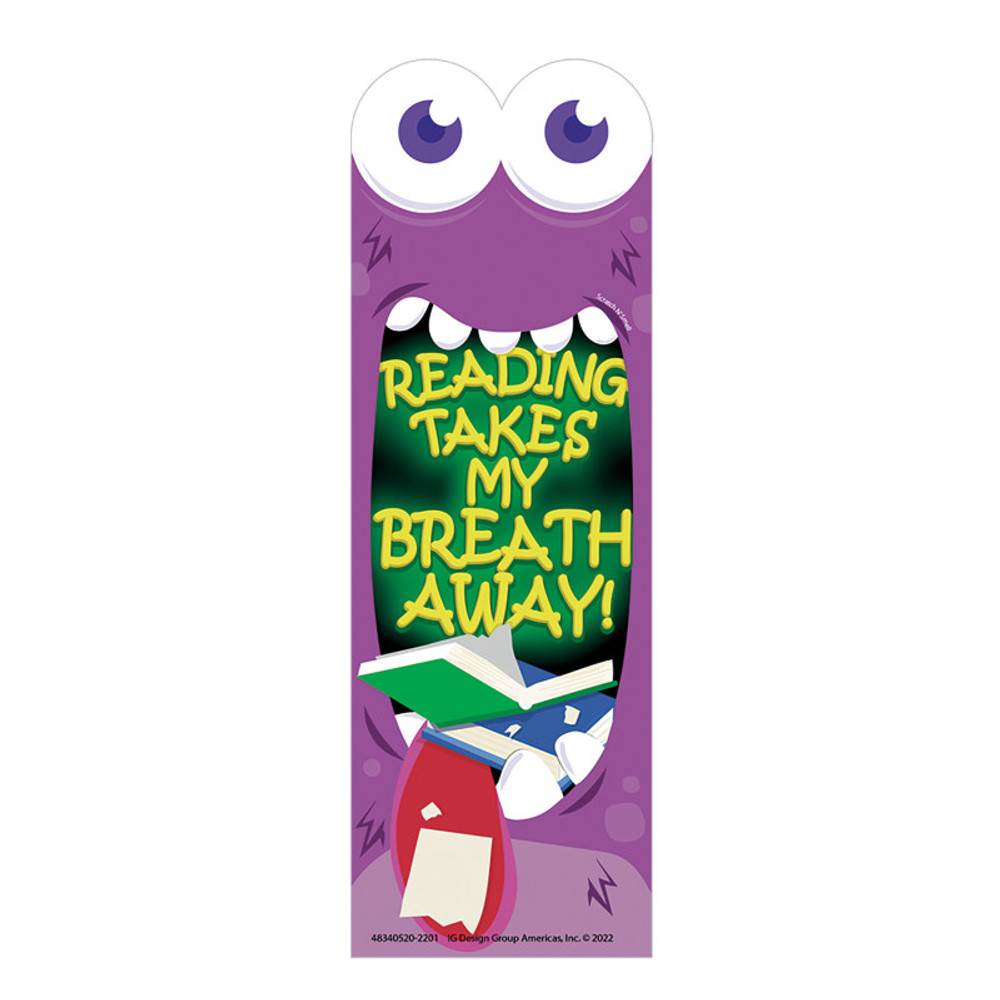 EUREKA Eureka® Reading Takes My Breath Away Monster Breath Scented Bookmarks, Pack of 24