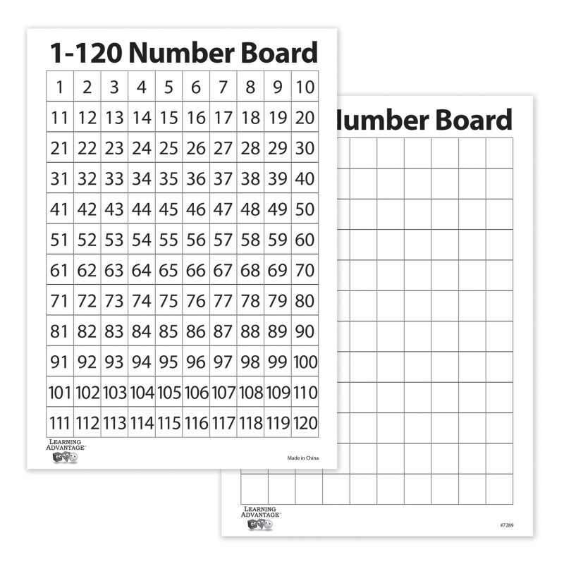 LEARNING ADVANTAGE Learning Advantage® 1-120 Number Dry Erase Boards, Set of 10