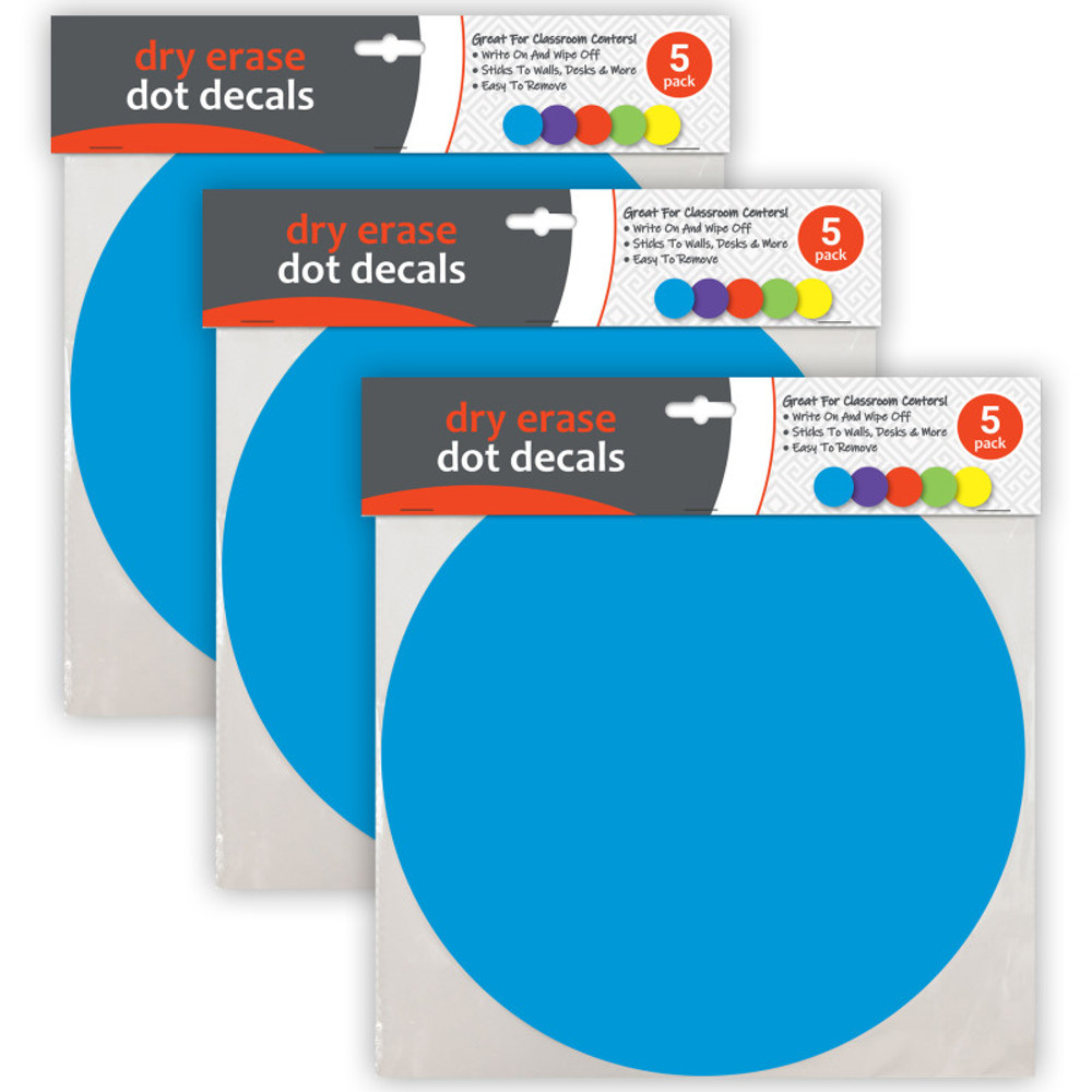 C-LINE PRODUCTS INC C-Line® Dry Erase Dot Decals, Assorted, 11", 5 Per Pack, 3 Packs