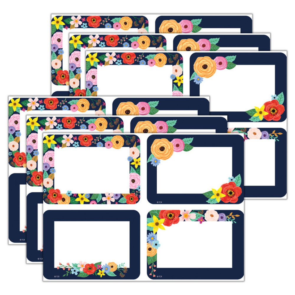 TEACHER CREATED RESOURCES Teacher Created Resources® Wildflowers Name Tags/Labels - Multi-Pack, 36 Per Pack, 6 Packs