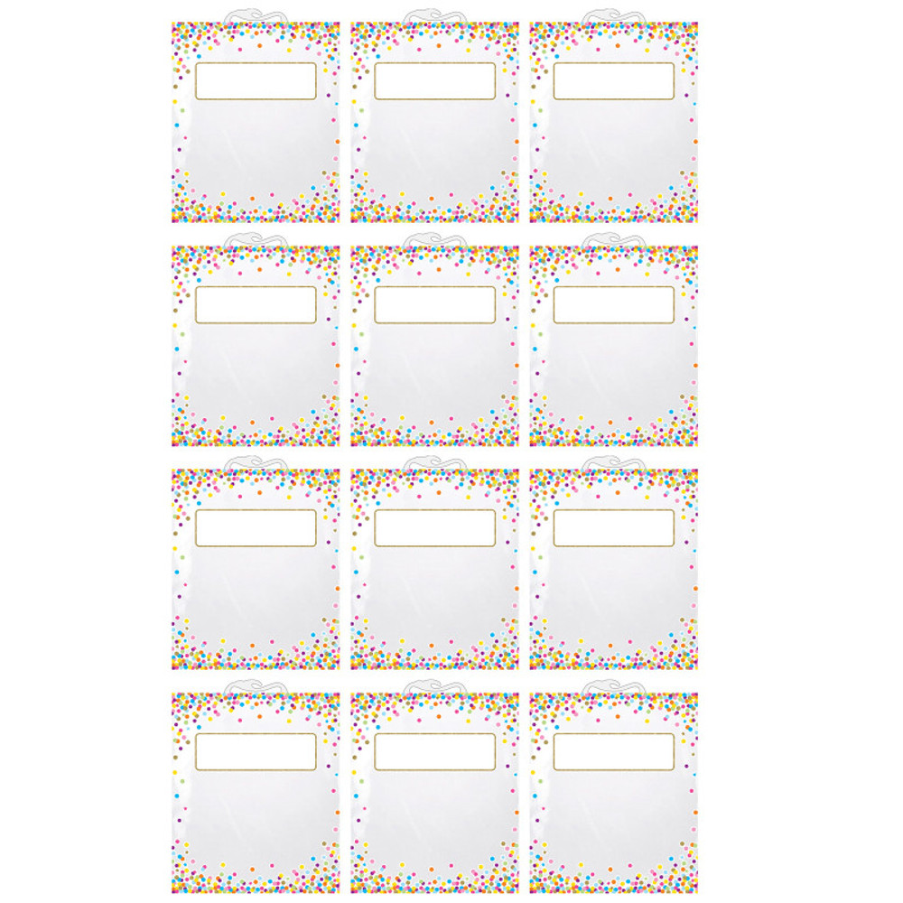 ASHLEY PRODUCTIONS Ashley Productions® Hanging Confetti Pattern Storage/Book Bag, 10.5" x 12.5", Pack of 12