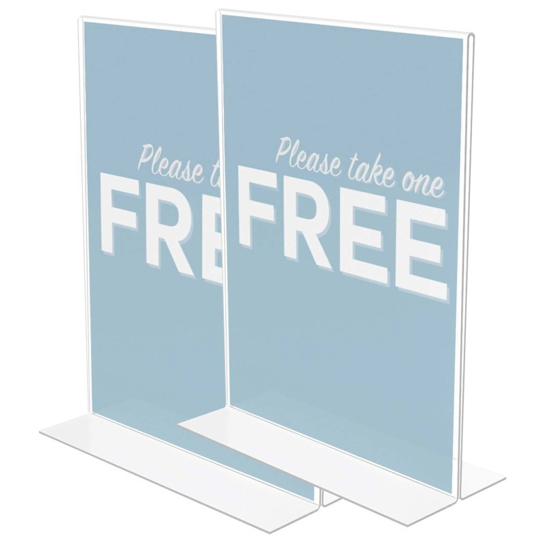 DEFLECTO LLC Deflecto® Classic Image® Stand-Up Sign Holder, Portrait, Pack of 2