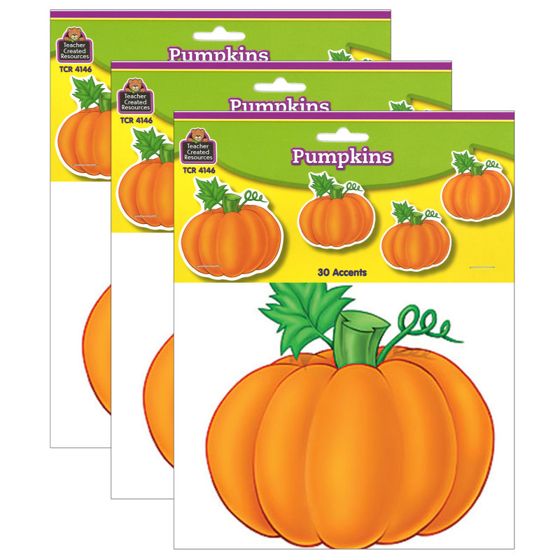 TEACHER CREATED RESOURCES Teacher Created Resources® Pumpkins Accents, 30 Per Pack, 3 Packs
