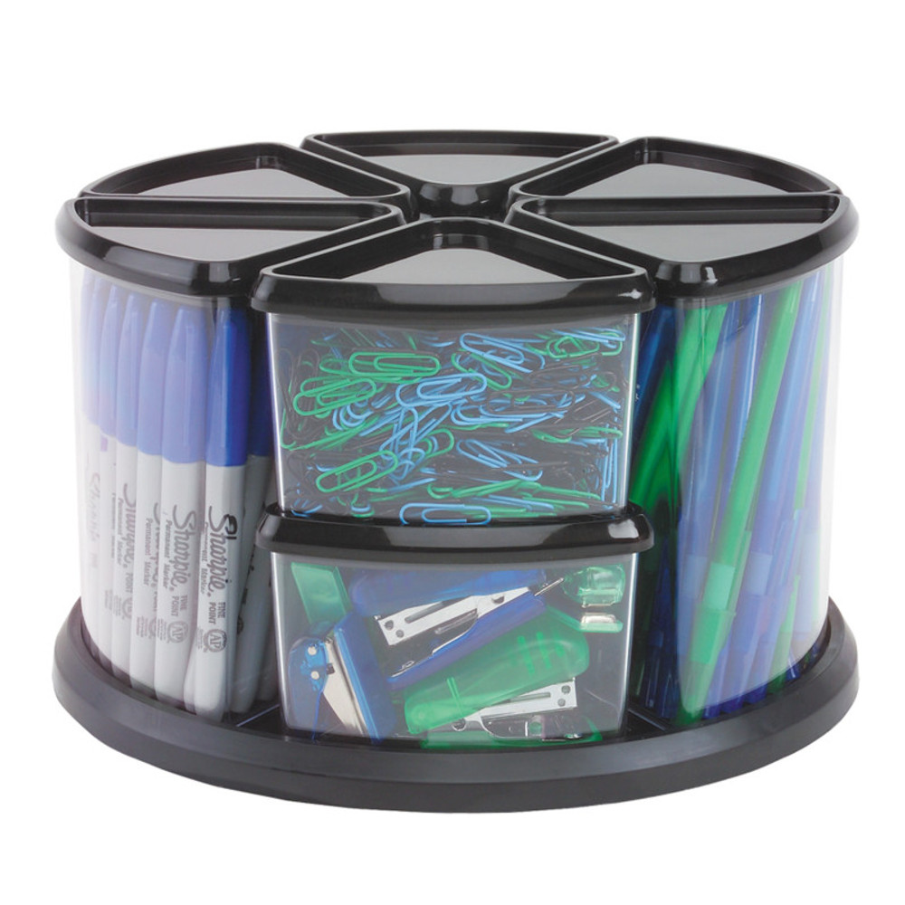 DEFLECTO, LLC Deflecto® Carousel Rotating Organizer, 9-Bin, Black