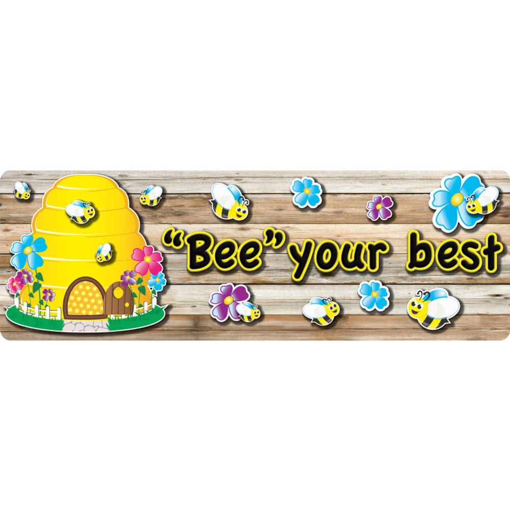 ASHLEY PRODUCTIONS Ashley Productions® The Original Fun Mat™, Mat Runner, 15.5" x 47", Bee Themed Positive Sayings