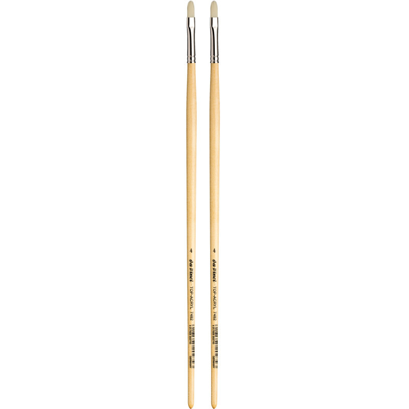 GREGORY DANIELS FINE ARTS INC da Vinci TOP-ACRYL White Brush, Synthetic, Acrylic & Oil, Filbert, Series 7482, Size 4, Pack of 2