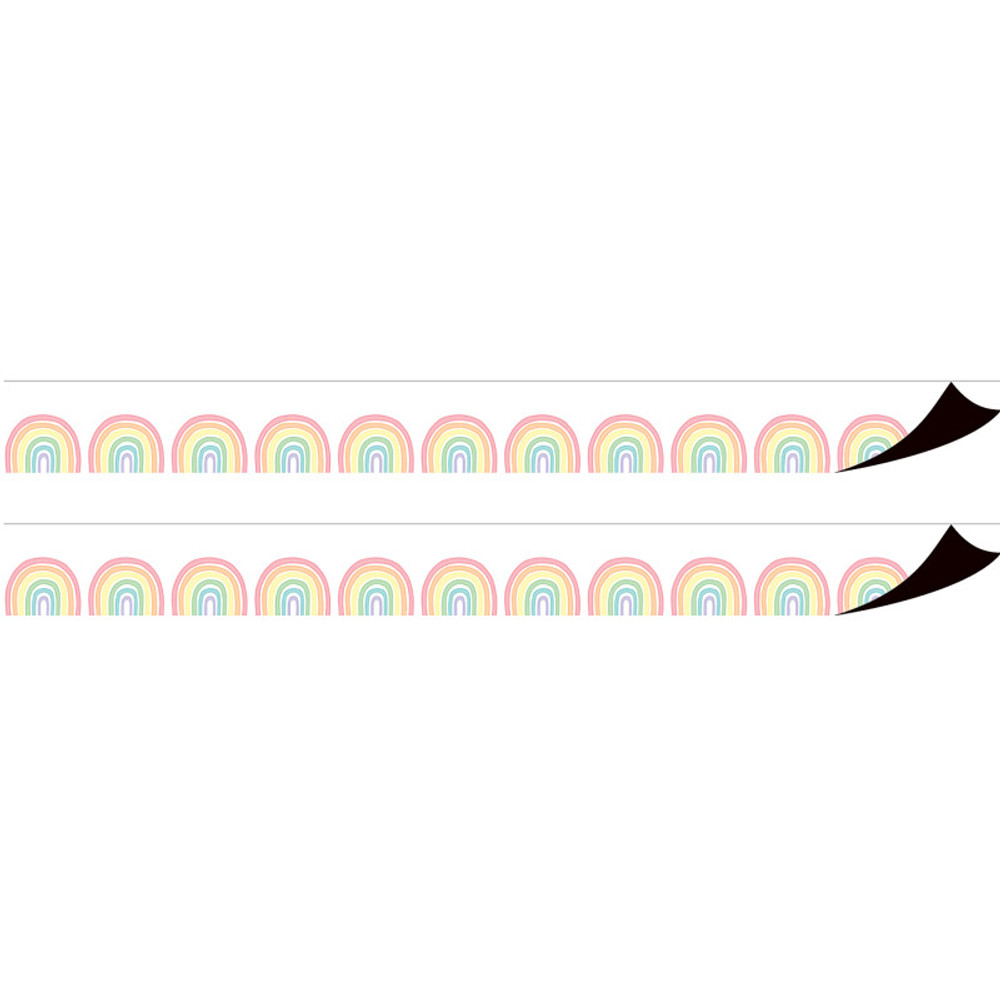 TEACHER CREATED RESOURCES Teacher Created Resources® Pastel Pop Rainbows Magnetic Border, 24 Feet Per Pack, 2 Packs
