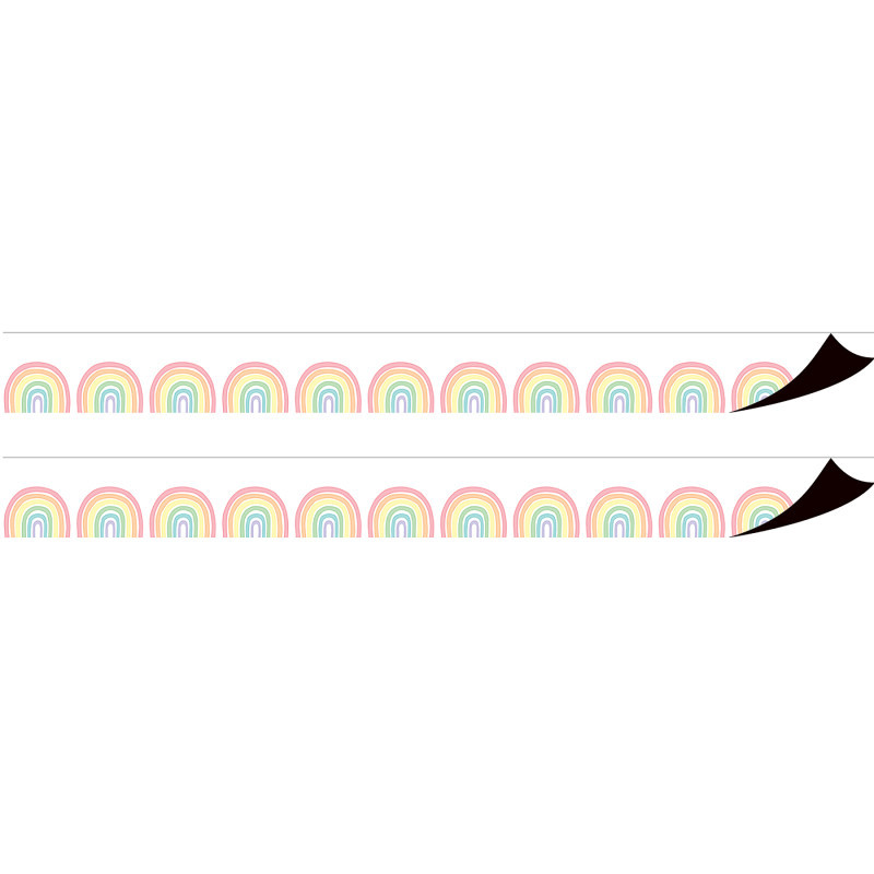 TEACHER CREATED RESOURCES Teacher Created Resources® Pastel Pop Rainbows Magnetic Border, 24 Feet Per Pack, 2 Packs