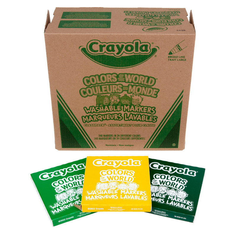 CRAYOLA LLC Crayola® Colors of the World Washable Markers Classpack, 240 Markers