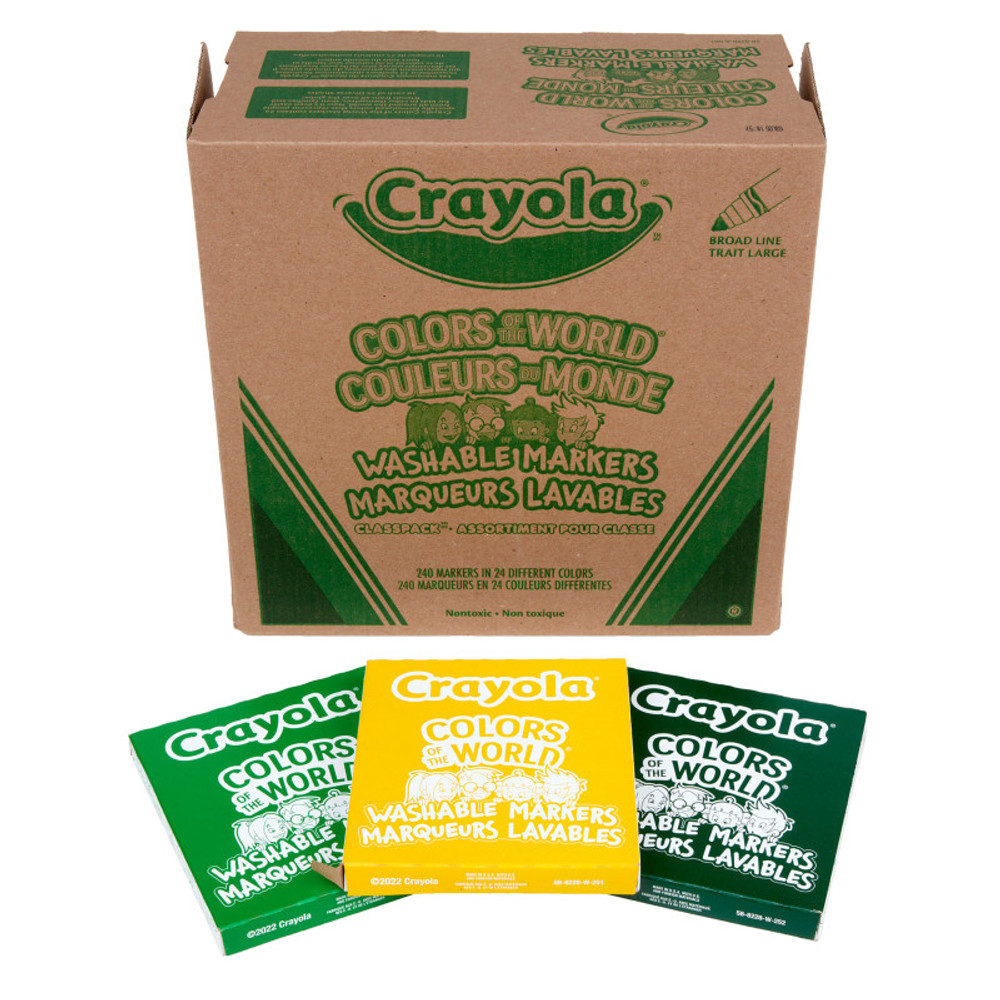 CRAYOLA LLC Crayola® Colors of the World Washable Markers Classpack, 240 Markers CRAYOLA LLC Crayola® Colors of the World Washable Markers Classpack, 240 Markers