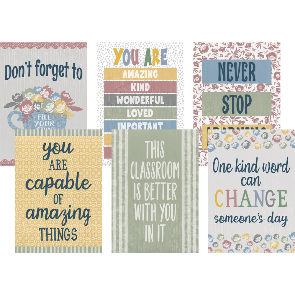 TEACHER CREATED RESOURCES Teacher Created Resources® Classroom Cottage Positive Posters, Set of 6