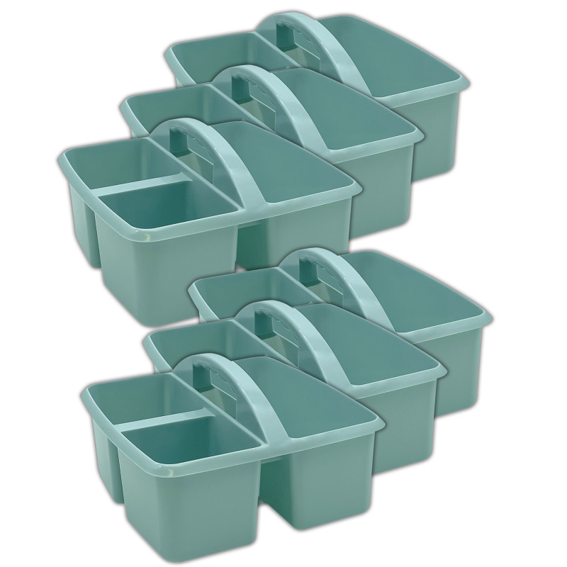 TEACHER CREATED RESOURCES Teacher Created Resources® Plastic Storage Caddy, Calming Blue, Pack of 6