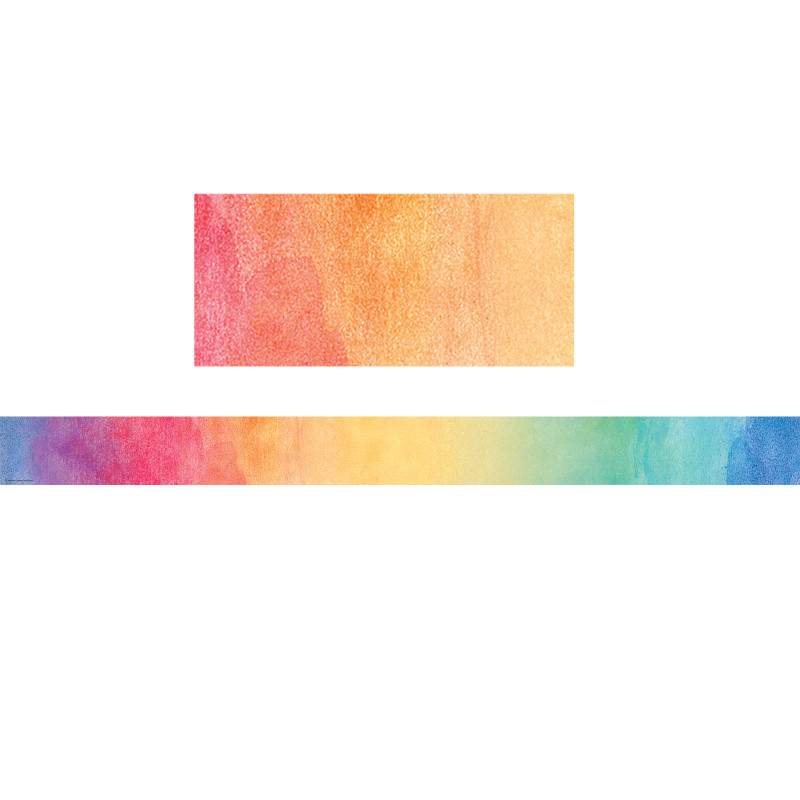 TEACHER CREATED RESOURCES Teacher Created Resources® Watercolor Straight Border Trim, 35 Feet