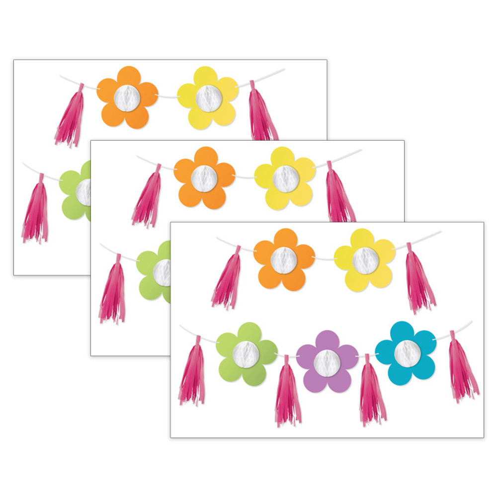 CARSON DELLOSA EDUCATION Carson Dellosa Education Happily Ever Elementary Retro Remix Flowers and Tassels Dimensional Accents, 3 Packs
