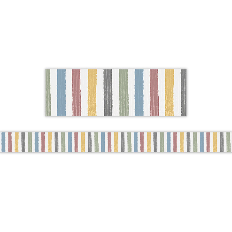 TEACHER CREATED RESOURCES Teacher Created Resources® Classroom Cottage Stripes Straight Border Trim, 35 Feet