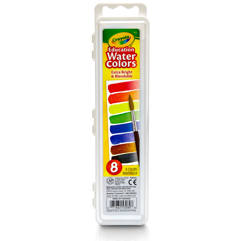 CRAYOLA LLC Crayola® Education Oval Pans Watercolors Set, 8 Count