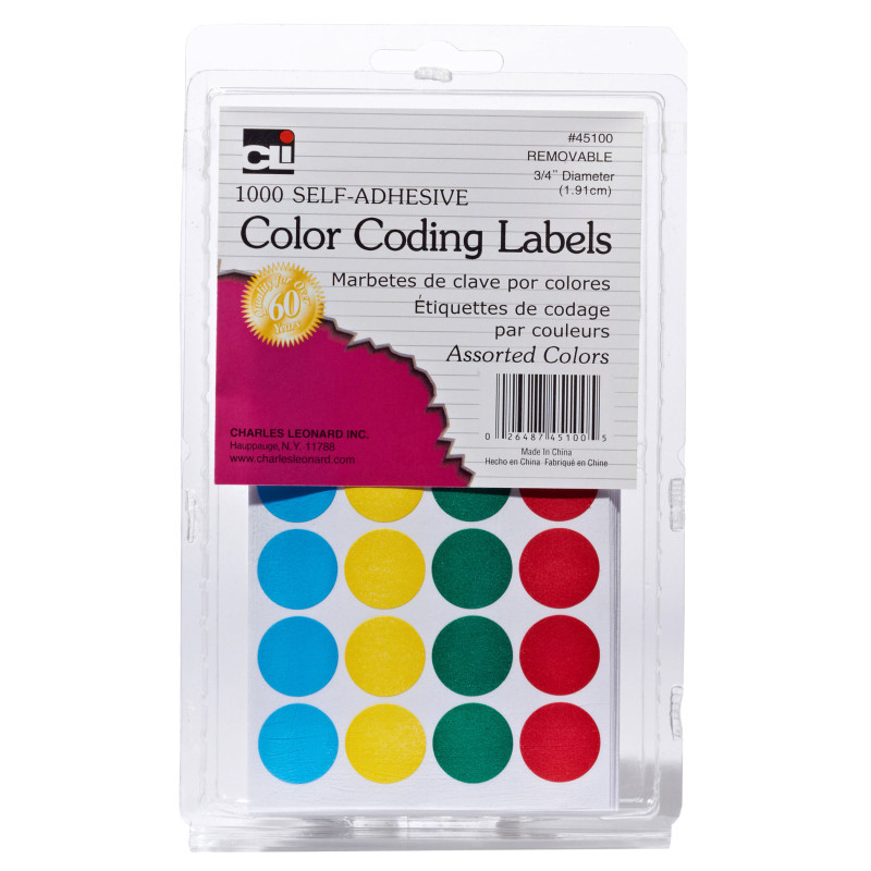 ADVANTUS Charles Leonard Color Coding Labels, Assorted