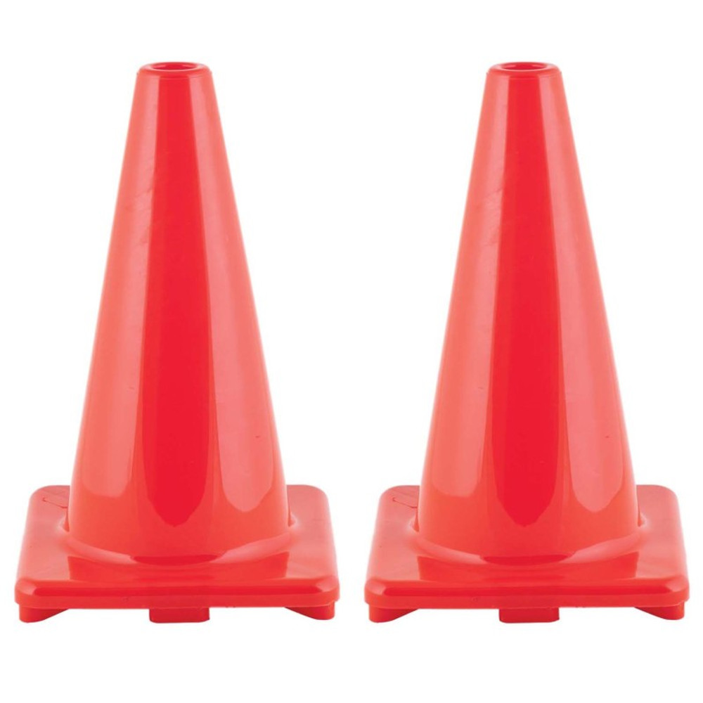 CHAMPION SPORTS Champion Sports Hi-Visibility Flexible Vinyl Cone, 18" Orange, Pack of 2