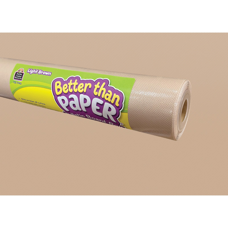 TEACHER CREATED RESOURCES Teacher Created Resources® Light Brown Better Than Paper Bulletin Boad Roll, 4' x 12', Pack of 4