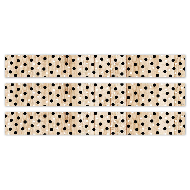 CREATIVE TEACHING PRESS Creative Teaching Press® Core Decor Polka Dots on Wood EZ Border, 48 Feet Per Pack, 3 Packs