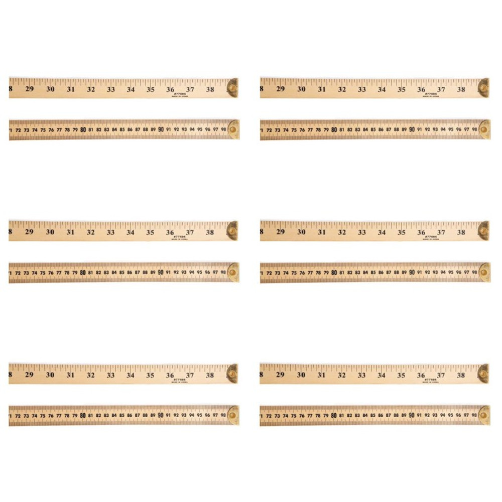 ADVANTUS Charles Leonard Meter Stick Ruler with Metal End, Pack of 6