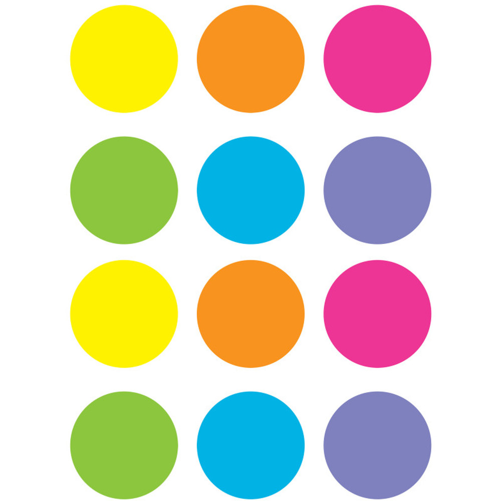TEACHER CREATED RESOURCES Teacher Created Resources® Spot On® Dry-Erase Desktop Writing Spots Bright Circles - 7", 6 Per Pack, 2 Packs