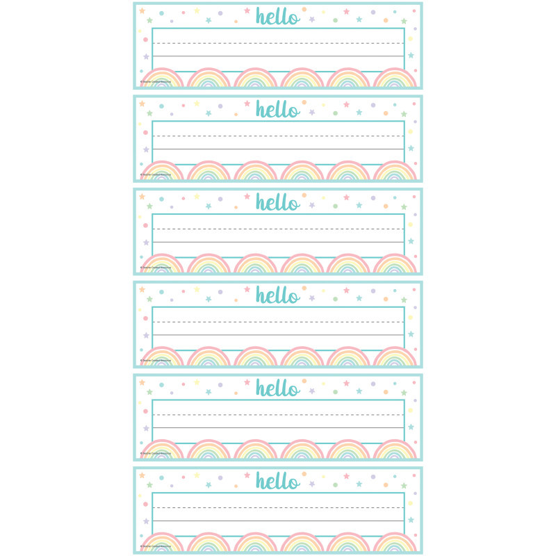 TEACHER CREATED RESOURCES Teacher Created Resources® Pastel Pop Flat Name Plates, 36 Per Pack, 6 Packs