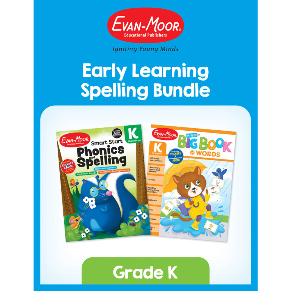 EVAN-MOOR Evan-Moor Educational Publishers Early Learning Spelling Activity Book Bundle Grade K