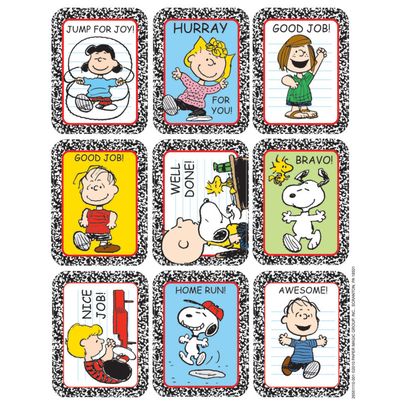 EUREKA Eureka® Peanuts® Motivational Sticker, Pack of 36