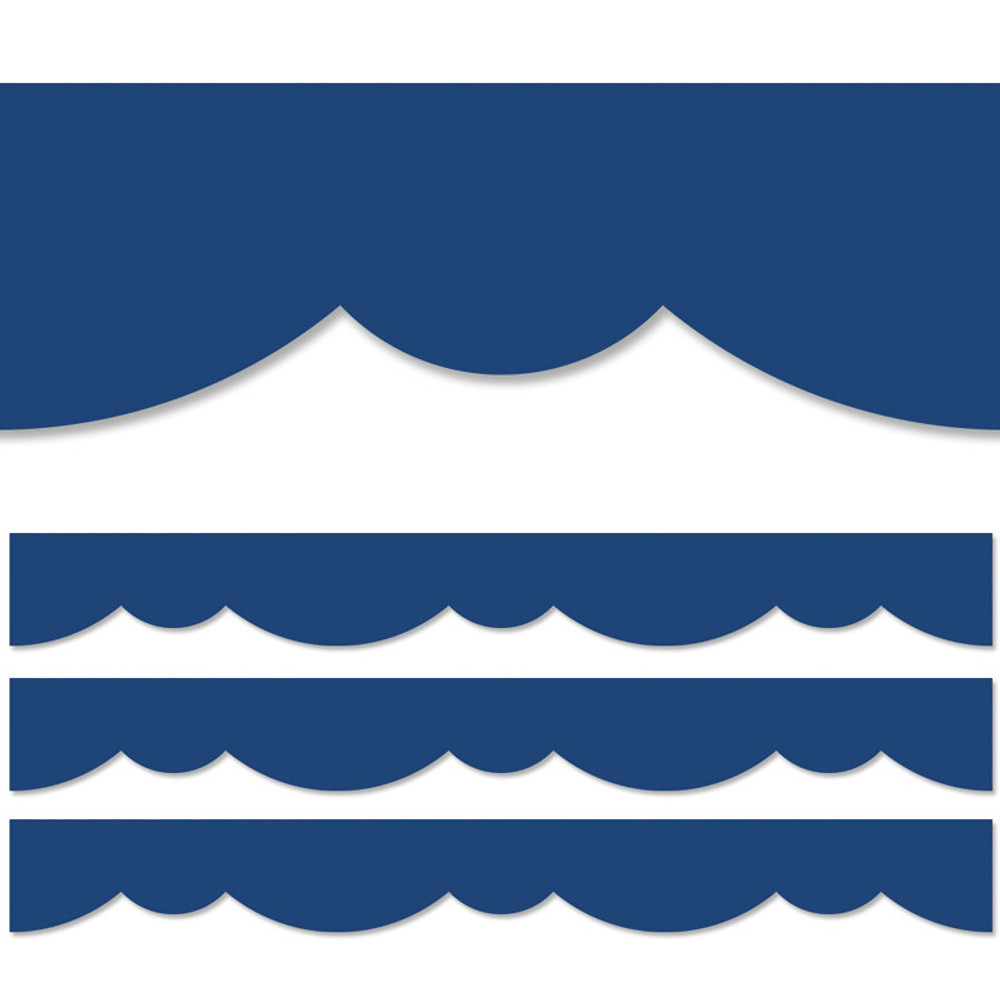 CREATIVE TEACHING PRESS Creative Teaching Press® Blue Stylish Scallops EZ Border, 48 Feet, 3 Packs