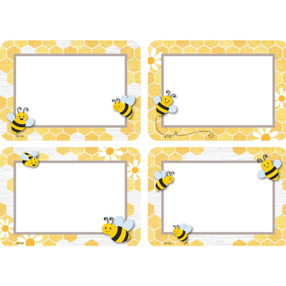 TEACHER CREATED RESOURCES Teacher Created Resources® Buzzing Bees Name Tags/Labels - Multi-Pack, 3-1/2" x 2-1/2", Pack of 36