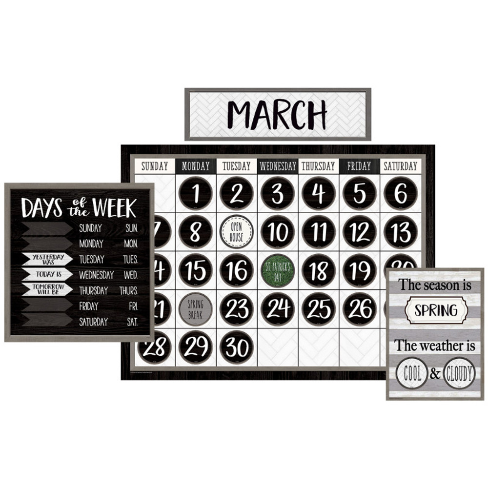 TEACHER CREATED RESOURCES Teacher Created Resources® Modern Farmhouse Calendar Bulletin Board