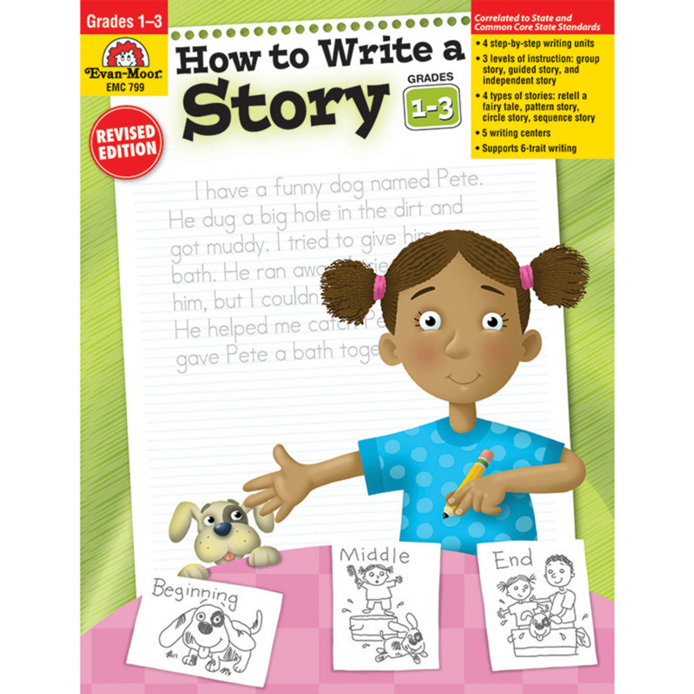 EVAN-MOOR Evan-Moor Educational Publishers How to Write a Story Book, Grades 1-3