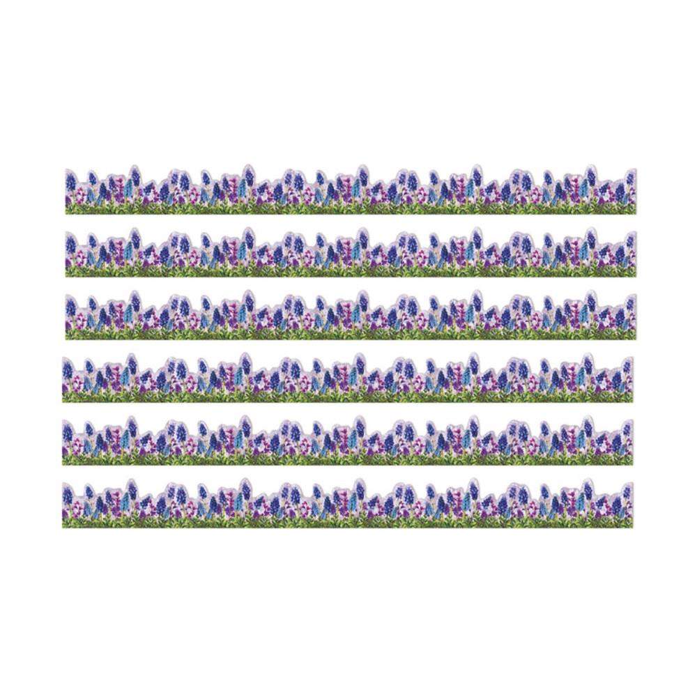 EUREKA Eureka® Curiosity Garden Die-Cut Floral Extra Wide Deco Trim®, 37 Feet Per Pack, 6 Packs