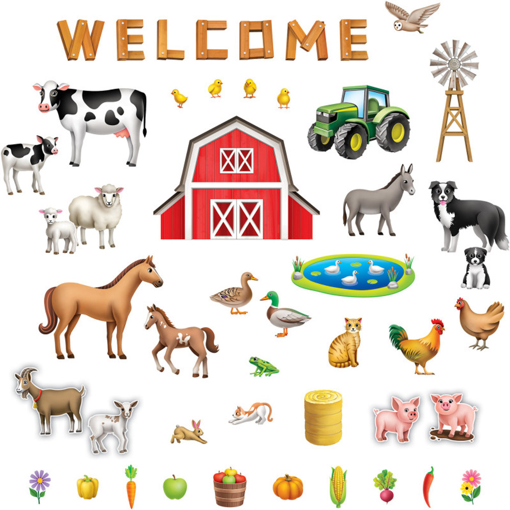 TEACHER CREATED RESOURCES Teacher Created Resources® The Farm Bulletin Board Set, 53 Pieces