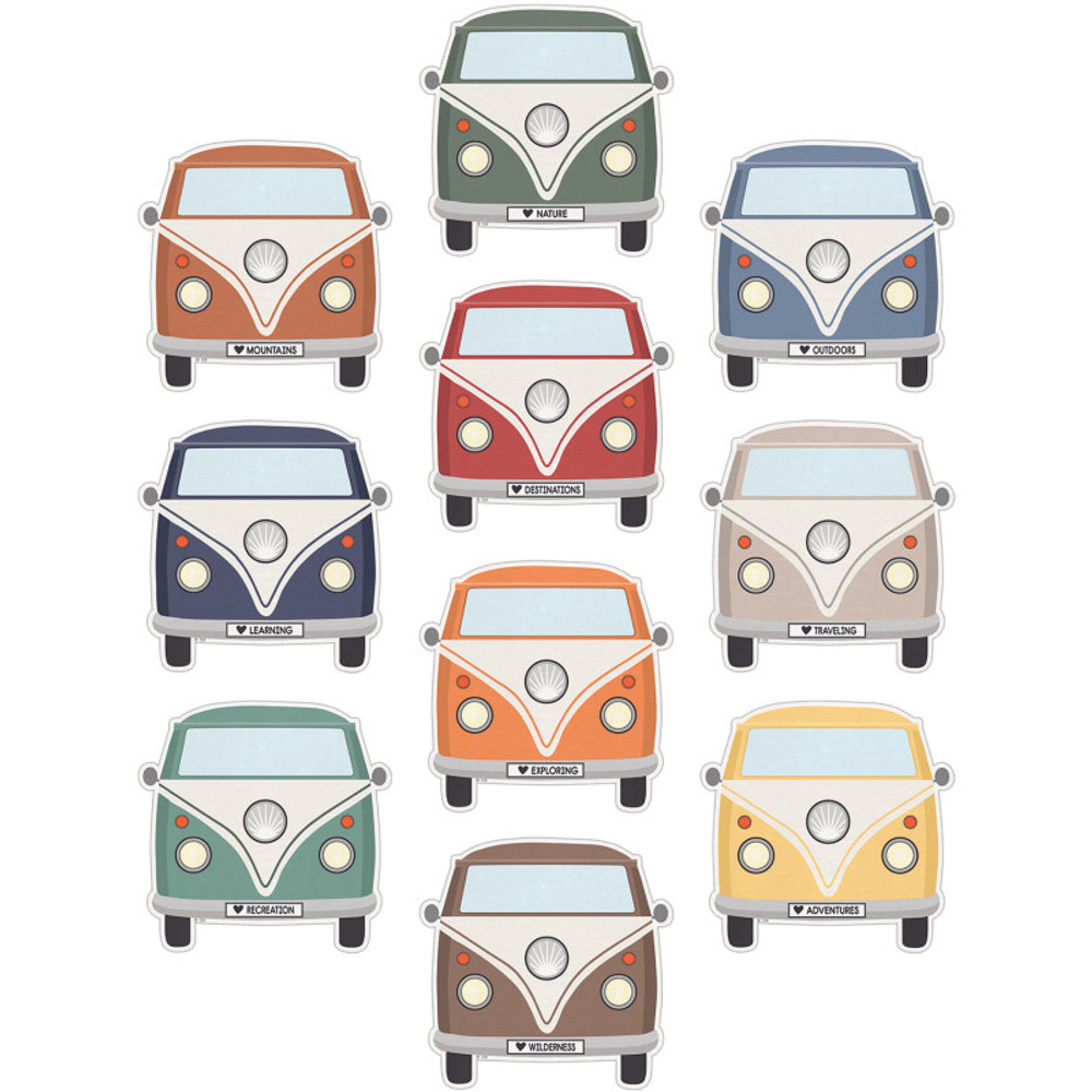 TEACHER CREATED RESOURCES Teacher Created Resources® Moving Mountains Road Trip Camper Vans Accents, Pack of 30