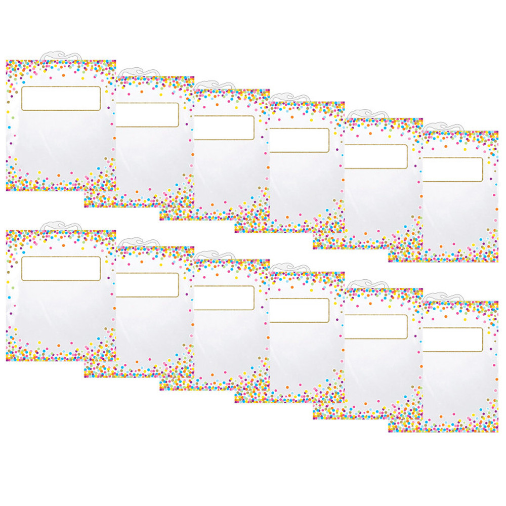 ASHLEY PRODUCTIONS Ashley Productions® Hanging Confetti Pattern Storage/Book Bag, 10.5" x 12.5", 6 Per Pack, 2 Packs
