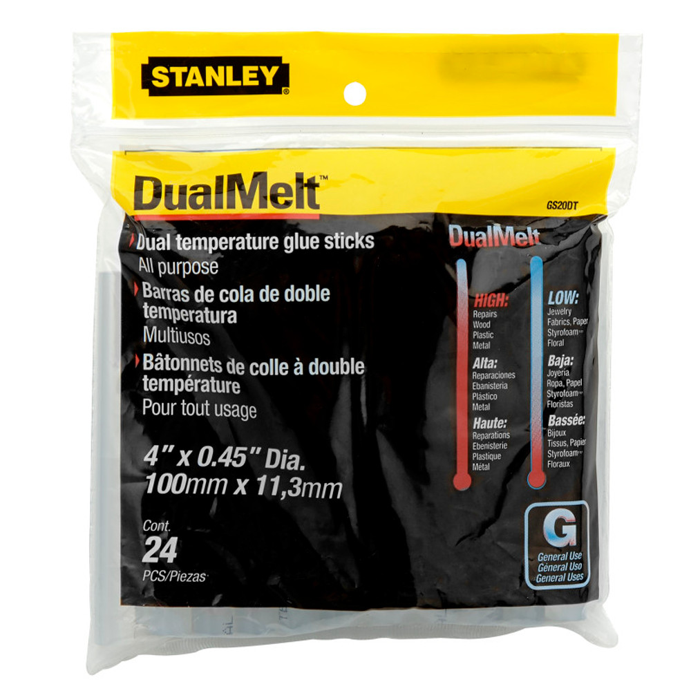 AMAX Stanley® Dual Temperature Glue Sticks, 7/16 in x 4 in, Pack of 24