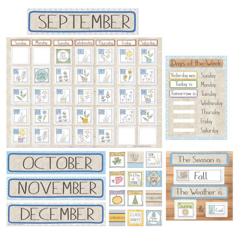 EUREKA Eureka® A Close-Knit Class Calendar Set Bulletin Board Set