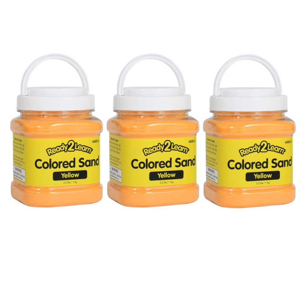 LEARNING ADVANTAGE READY 2 LEARN™ Colored Sand - Yellow - 2.2 lb. Jar - Pack of 3