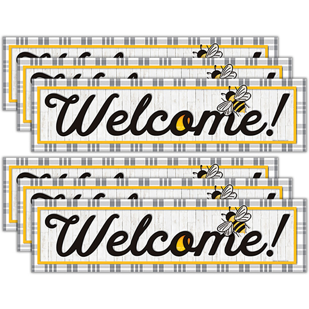 EUREKA Eureka® The Hive Welcome Horizontal Banner, 45" x 12", Pack of 6