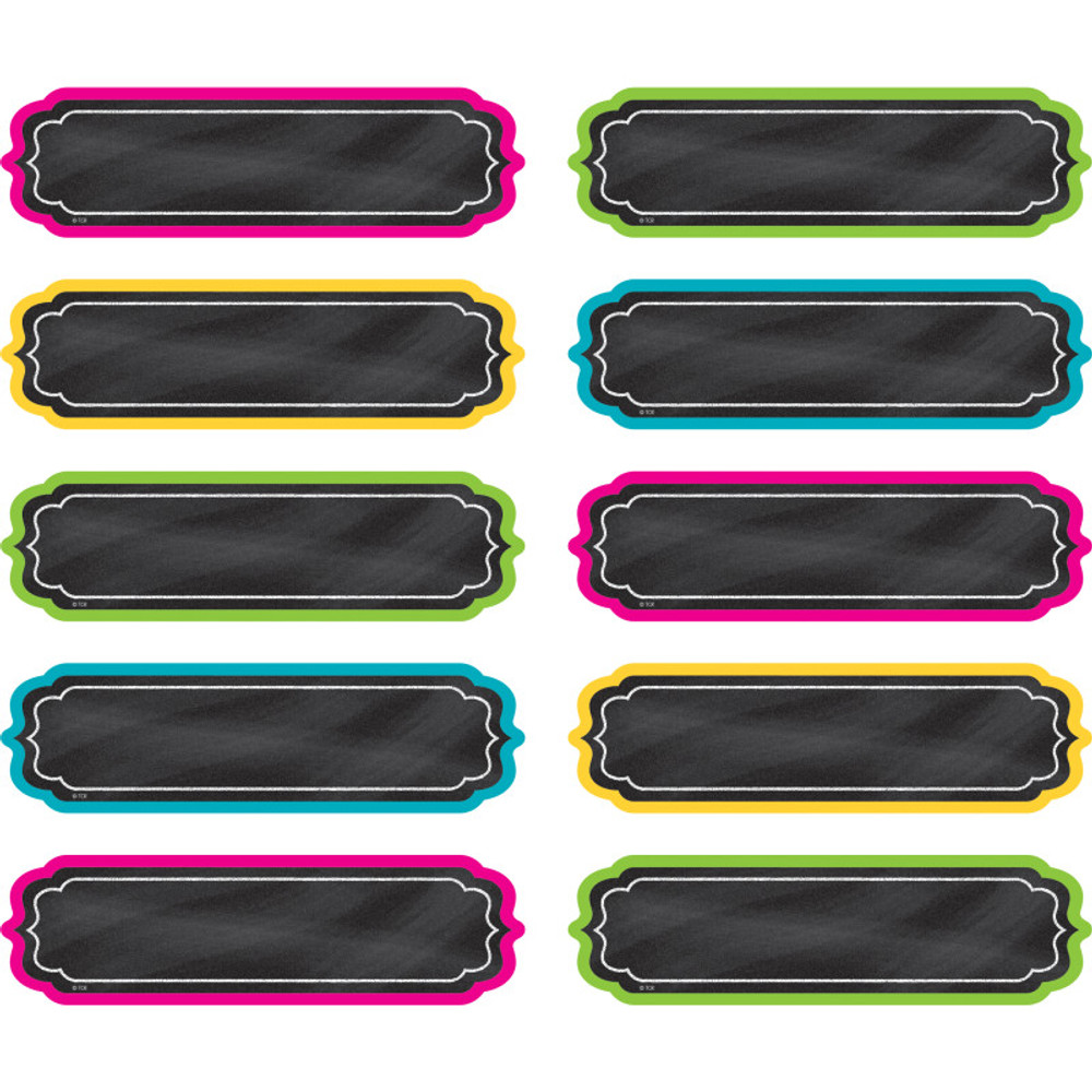 TEACHER CREATED RESOURCES Teacher Created Resources® Chalkboard Brights Labels, Non-Adhesive, 30 Per Pack, 3 Packs