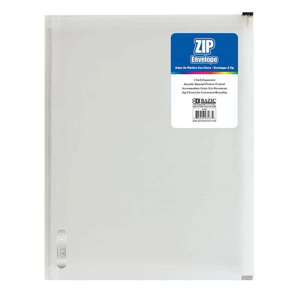 BAZIC PRODUCTS BAZIC Products® Clear Letter Size Zip Envelope