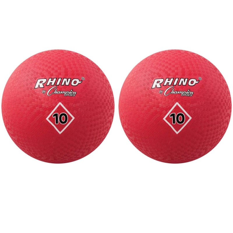 CHAMPION SPORTS Champion Sports Playground Ball, 10", Red, Pack of 2