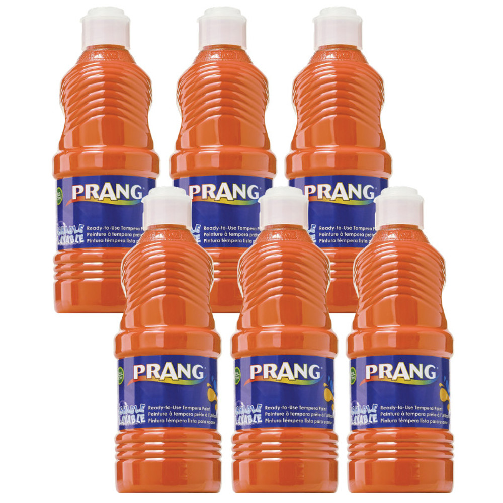 DIXON TICONDEROGA CO Prang® Washable Tempera Paint, Orange, 16 oz, Pack of 6 DIXON TICONDEROGA CO Prang® Washable Tempera Paint, Orange, 16 oz, Pack of 6